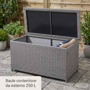 Baule contenitore da esterno Mendler HWC-D88 250 L grigio