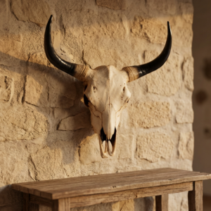 Trofeo teschio toro da parete 45 cm