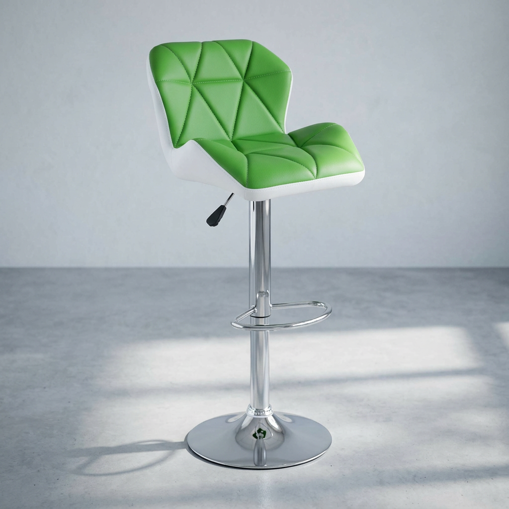 Materiali e manutenzione: ecopelle verde e acciaio cromato